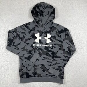 Under Armour Hoodie Boys XL‎ Youth Loose Gray Camo Pullover Casual School Active